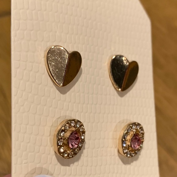 Hearts and Pink Sparkle Earrings, Two Sets of Earrings, New - Picture 8 of 9